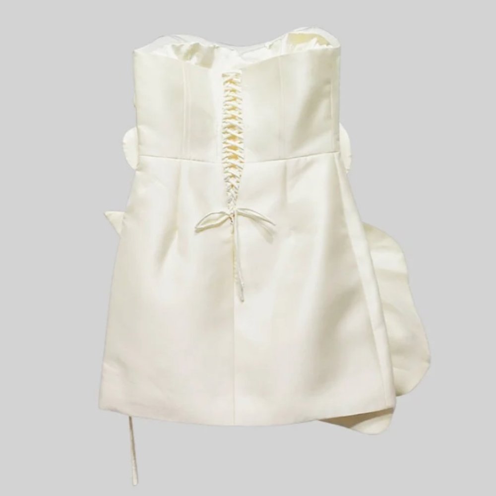 Sierra Darien Voluminous Flower Design Strapless Dress - Ivoire/Ivory S/M, NEW ✨ - Picture 7 of 12